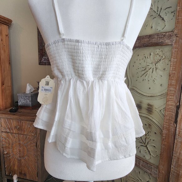 Gauze-like, Tiered Strappy Baby Doll Tank Top | Medium - Picture 4 of 10